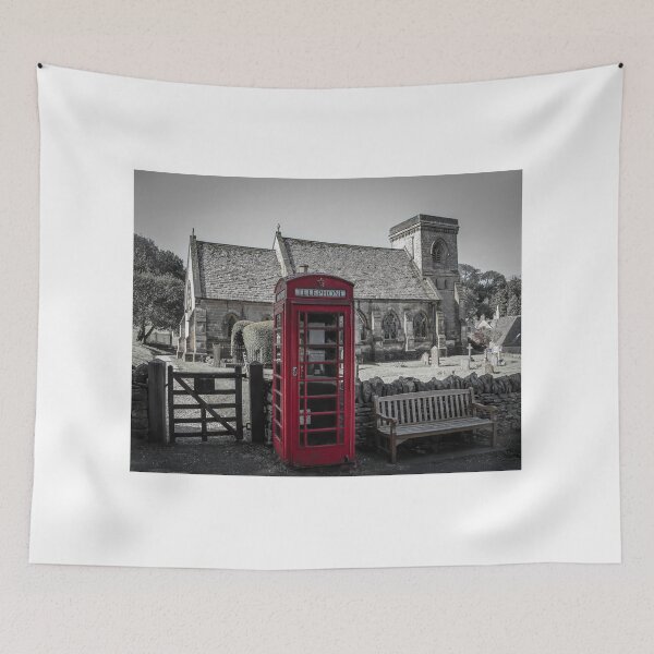 Item preview, English telephone box and church designed and sold by Martin Fenton.
