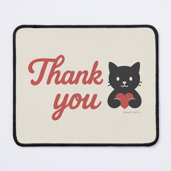 Item preview, Thank You Black Cat Holding Heart – Alley Gatto designed and sold by AlleyGatto.