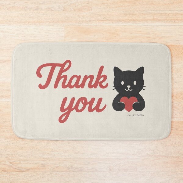 Item preview, Thank You Black Cat Holding Heart – Alley Gatto designed and sold by AlleyGatto.