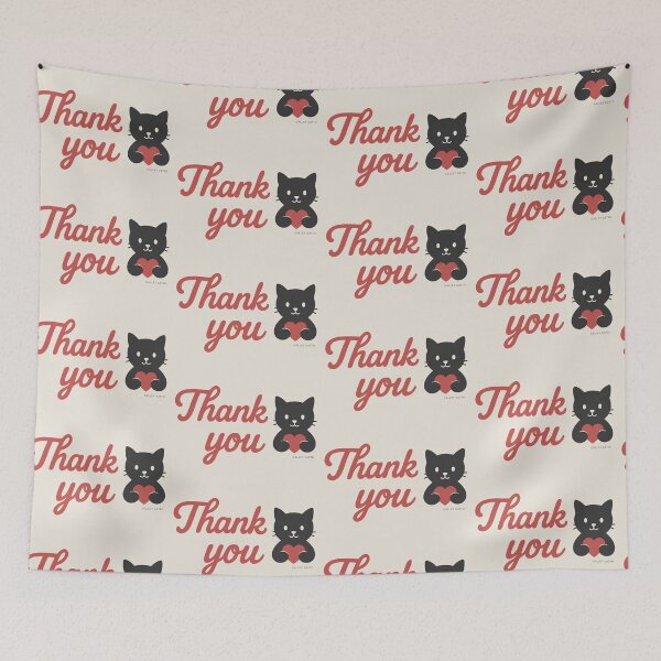Item preview, Thank You Black Cat Holding Heart – Alley Gatto designed and sold by AlleyGatto.