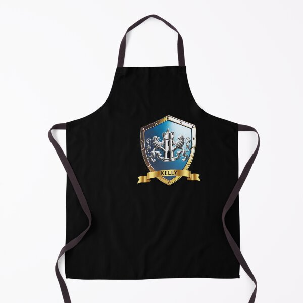 Item preview, Kelly Family Shield Twin Lions and Tower with Proud Name Banner designed and sold by Highlandkings.