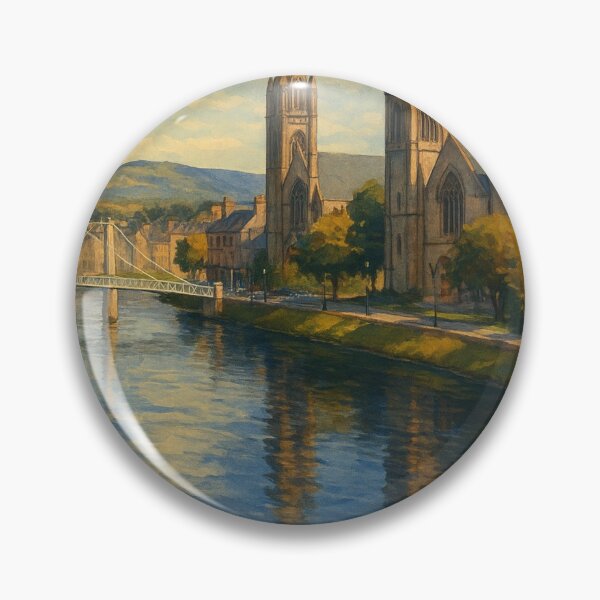 Item preview, Inverness Riverfront Cathedral Scene Scotland  designed and sold by Aryabek.