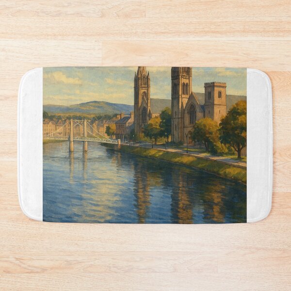 Item preview, Inverness Riverfront Cathedral Scene Scotland  designed and sold by Aryabek.