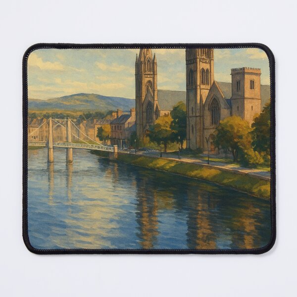Item preview, Inverness Riverfront Cathedral Scene Scotland designed and sold by Aryabek.
