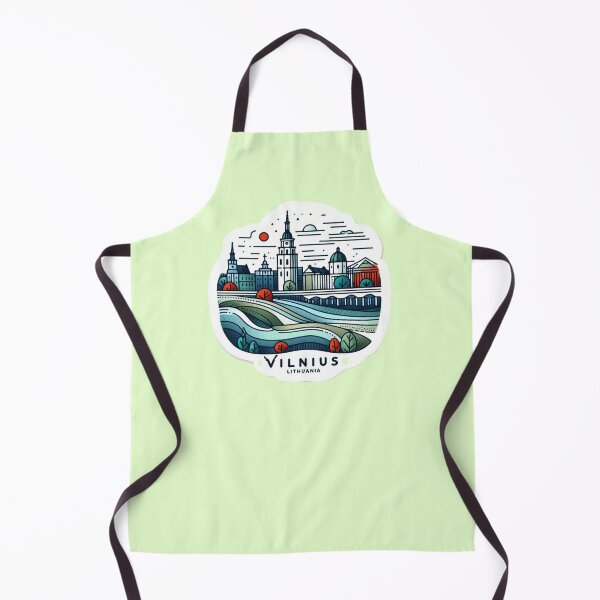 Item preview, Vilnius Lithuania Minimalist Watercolor Cityscape Sticker with Lithuanian Flag, designed and sold by PaintMeWorld.