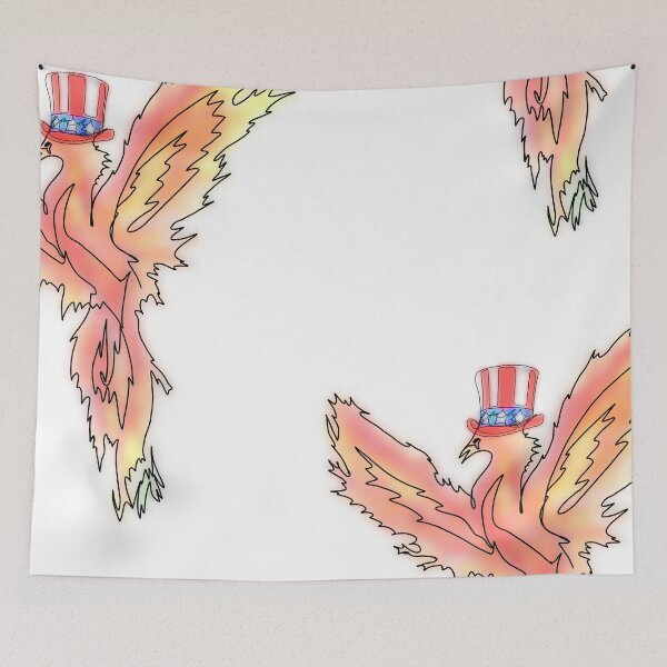 Item preview, Fiery Phoenix in Uncle Sam Hat – Patriotic American Fantasy Bird designed and sold by Ashley’sAnimalz.