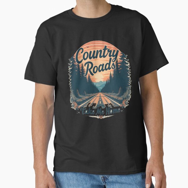 Item preview, Country Roads Take Me Home Shirt – Retro Sonnenuntergang Wald Ästhetisches Geschenk designed and sold by harry mac.