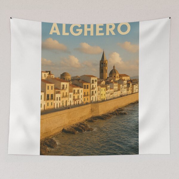Item preview, Alghero Sardinia Coastal Wall View designed and sold by Places On Earth.