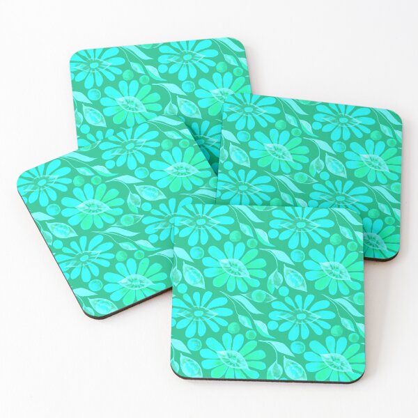 Item preview, Vintage Watercolor Floral Seamless Pattern with Different Tones of Green Flowers, Leaves and Dots Perfect for Textiles, Stationery, Wallpaper, Apparel and Pretty Packaging and Home Decor designed and sold by SvitlanaSolo.