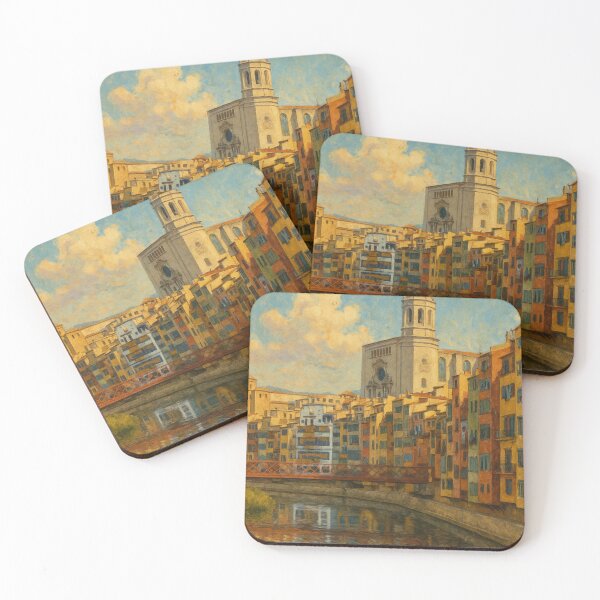 Item preview, Girona Cathedral and Onyar Riverfront designed and sold by Places On Earth.