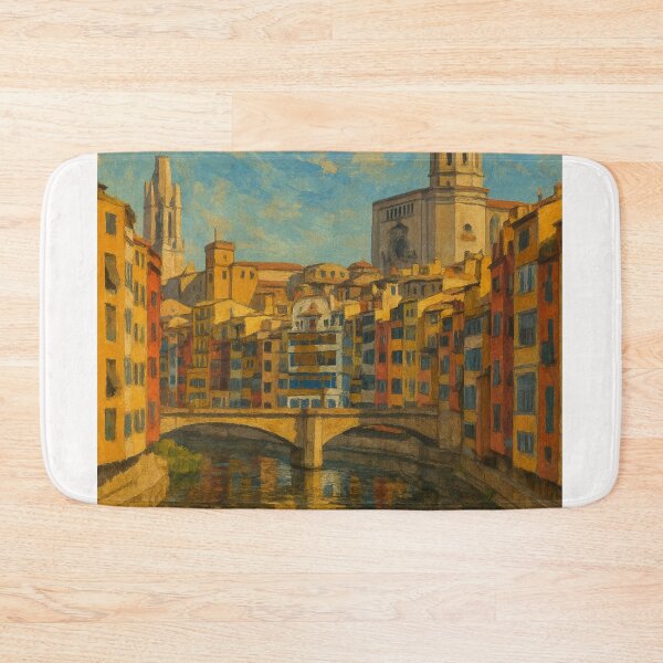 Item preview, Girona Catalonia Riverside View designed and sold by Places On Earth.
