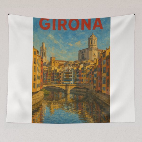 Item preview, Girona Catalonia Riverside View designed and sold by Places On Earth.
