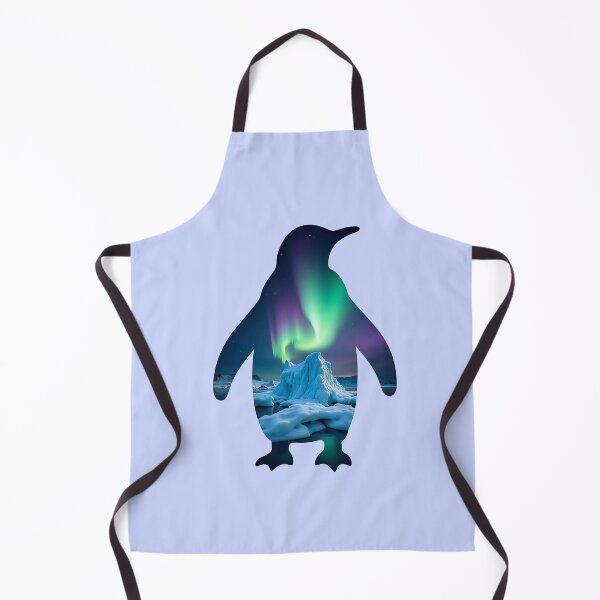Item preview, Aurora Penguin – Double Exposure Arctic Landscape with Northern Lights designed and sold by Dino-Lune.