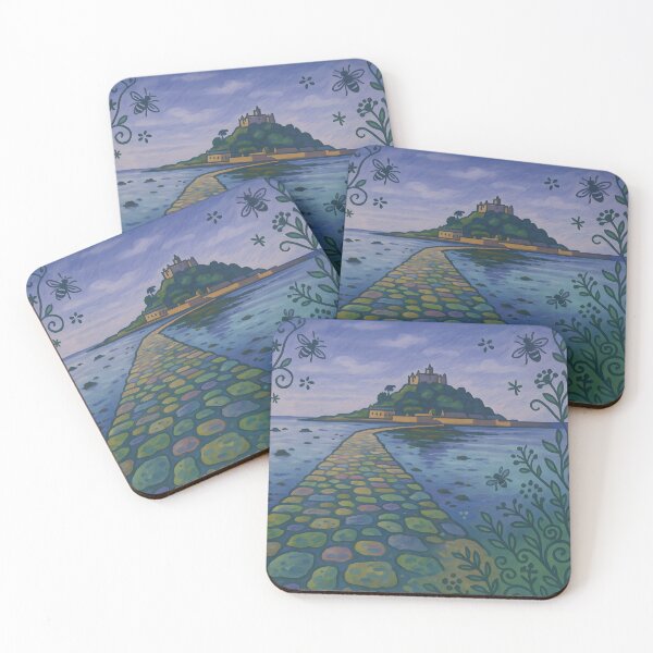 Item preview, St Michael’s Mount Cornwall Painting – Coastal Path Art Print designed and sold by celtveor.