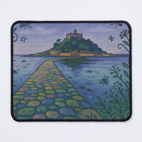 Item preview, St Michael’s Mount Cornwall Painting – Coastal Path Art Print designed and sold by celtveor.