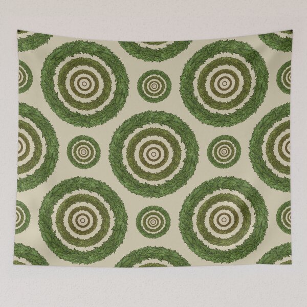 Item preview, Pattern of leafy wreaths designed and sold by Cherevan.