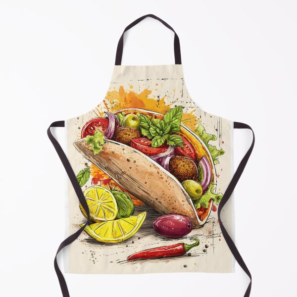 Item preview, Vibrant Crispy Falafel Pita Overflowing with Fresh Ingredients and Lively Accents designed and sold by OlfactoART Studio.