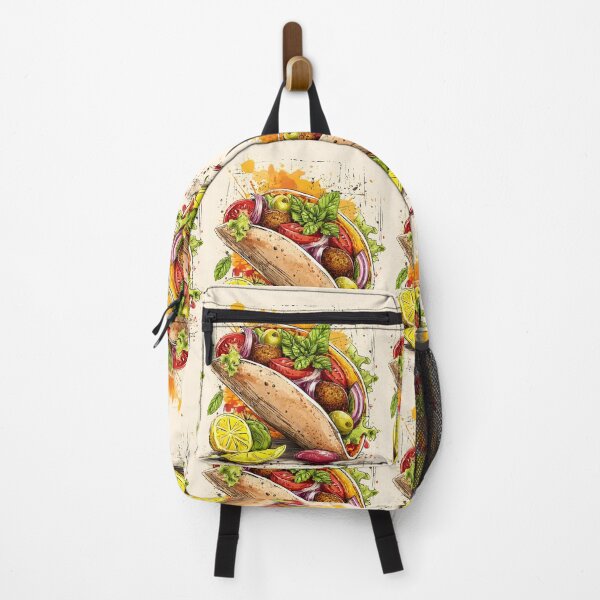 Item preview, Vibrant Crispy Falafel Pita Overflowing with Fresh Ingredients and Lively Accents designed and sold by OlfactoART Studio.