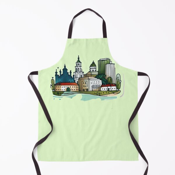Item preview, Vilnius Lithuania Minimalist Watercolor Cityscape Sticker with Lithuanian Flag, designed and sold by PaintMeWorld.
