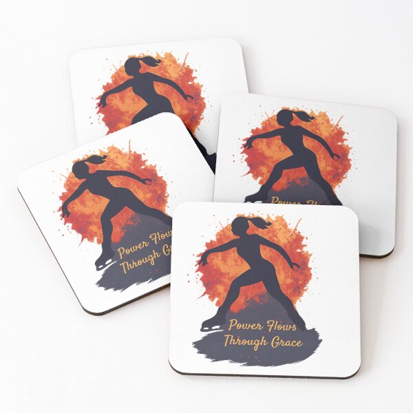 Item preview, Power Flows Through Grace – Bold Ice Skating Silhouette Art designed and sold by JenniferCreaArte .