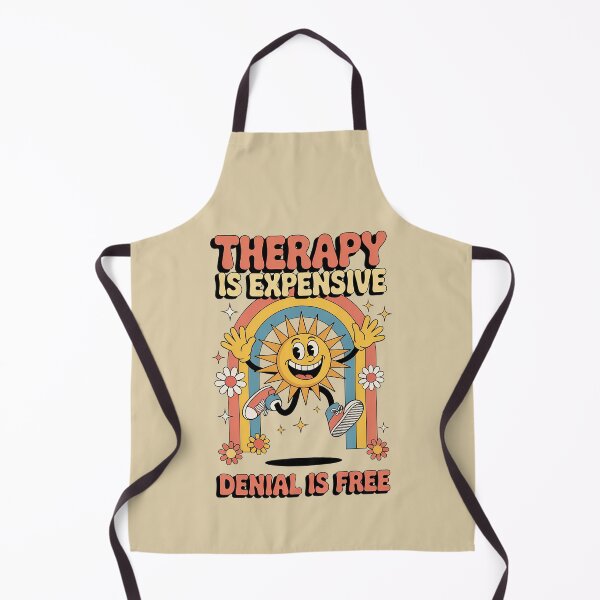 Item preview, Funny Retro Mental Health Quote – Therapy is Expensive Denial is Free – Sunshine Cartoon humor Design designed and sold by Fantasy Cache.