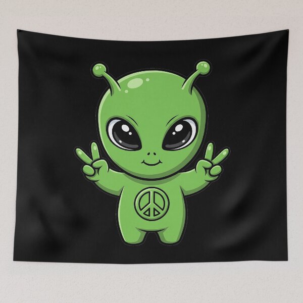 Item preview, Kawaii Peace Alien designed and sold by DesignsDominus.