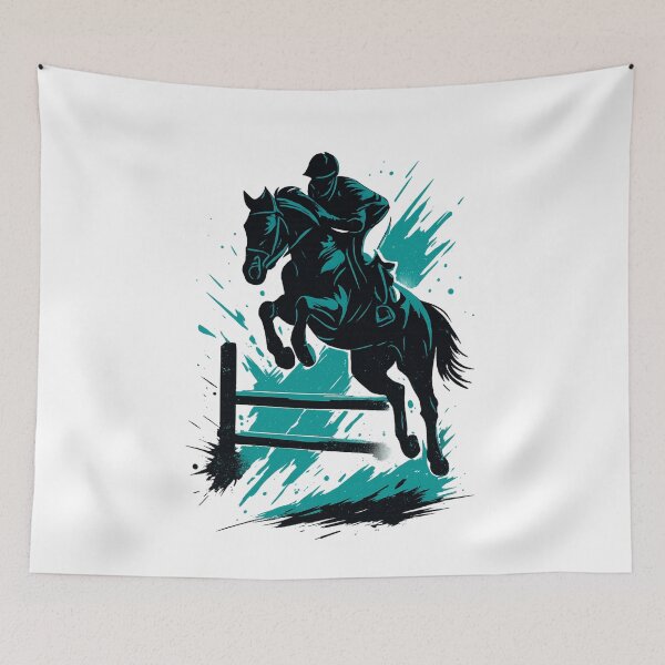 Item preview, Equestrian Jump – Dynamic Horse and Rider Silhouette designed and sold by JenniferCreaArte .