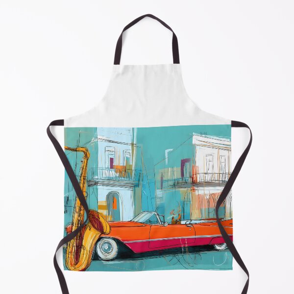 Item preview, Feel the Pulse of Havana - Jazzy Saxophone and Classic Convertible in a Colorful Cityscape designed and sold by OlfactoART Studio.