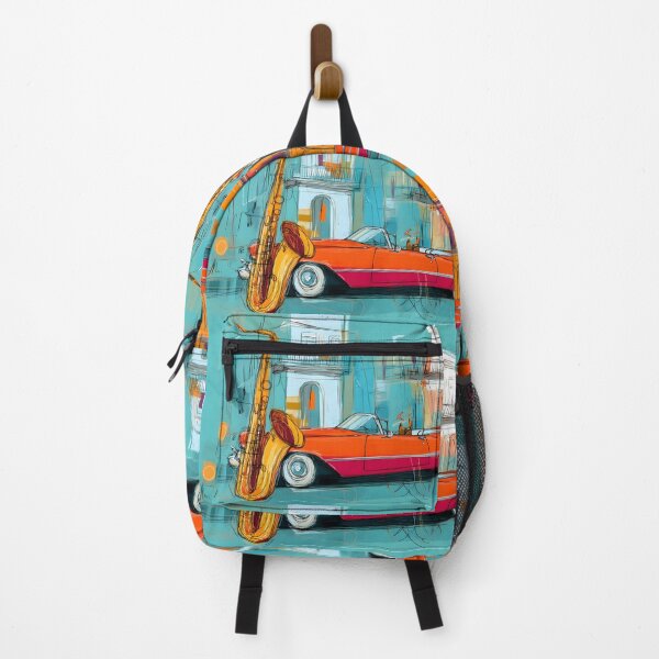Item preview, Feel the Pulse of Havana - Jazzy Saxophone and Classic Convertible in a Colorful Cityscape designed and sold by OlfactoART Studio.