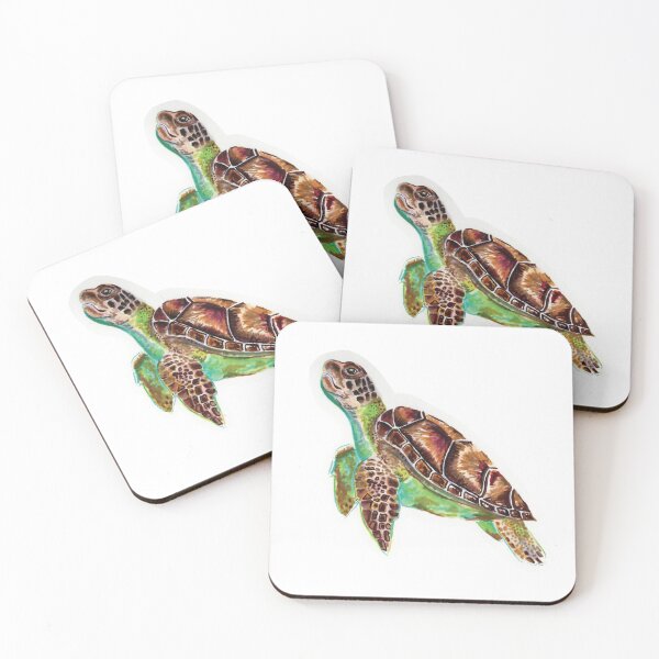 Item preview, Green Colorful Sea Turtle designed and sold by SomeChicksArt.
