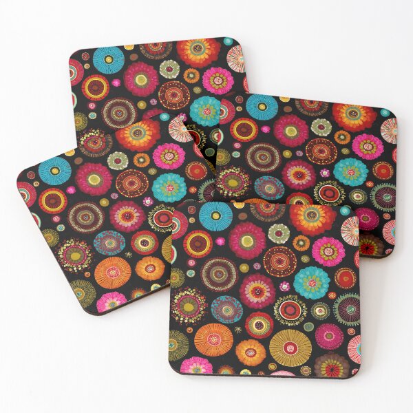 Item preview, Floral pattern - Fresh colors on a dark background designed and sold by 3ling_Design.