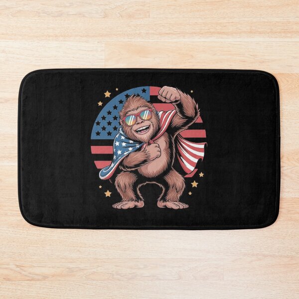 Item preview, Patriotic Bigfoot American Flag Funny Retro 4th of July Design designed and sold by love3617.