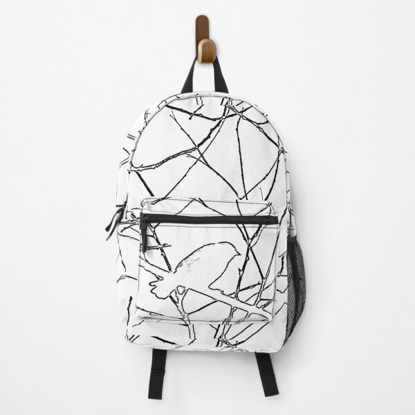 Item preview, White and Black Minimalist Bird in Tree Line Art designed and sold by wendymariemedia.