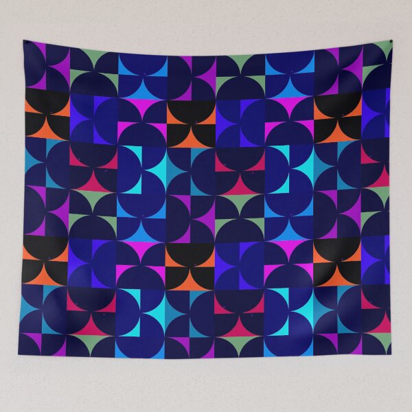 Item preview, Vibrant Interconnected Shapes Pattern from Semicircles - Blue designed and sold by SvitlanaSolo.
