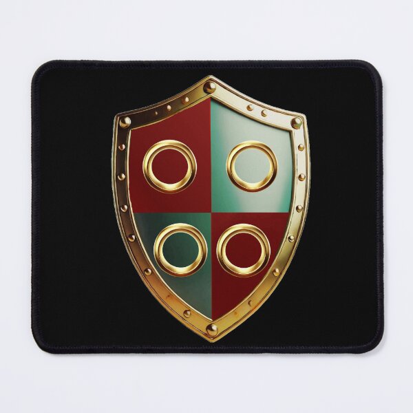 Item preview, Cox Shield Golden Rings on Bold Red and Green Quartered Armor designed and sold by Highlandkings.