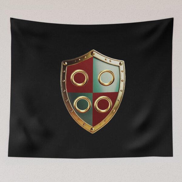 Item preview, Cox Shield Golden Rings on Bold Red and Green Quartered Armor designed and sold by Highlandkings.