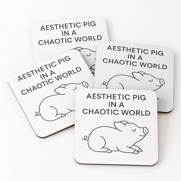 Item preview, Aesthetic Pig in a Chaotic World designed and sold by OverthinkLab.
