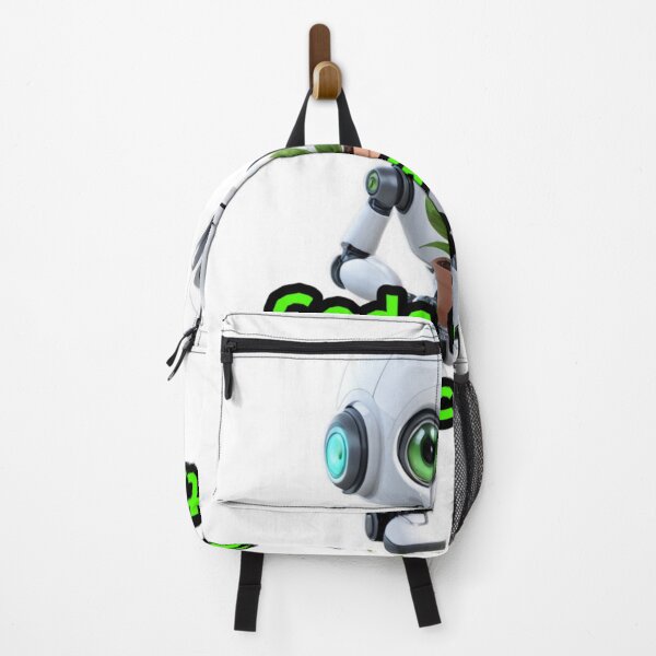 Item preview, Adorable Robot Girl Holding a Plant – Eco Friendly Cute Tech Sticker designed and sold by N2ODesign.