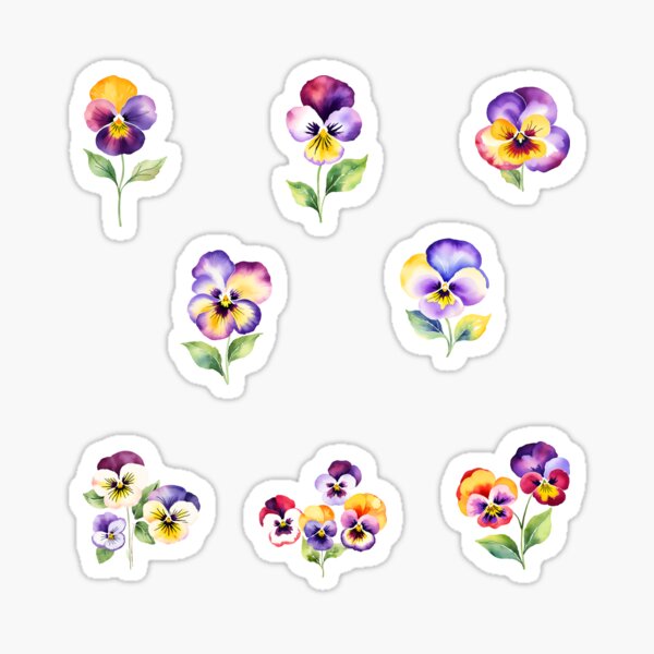 Item preview, Watercolor Pansy Flowers  designed and sold by silviaol.