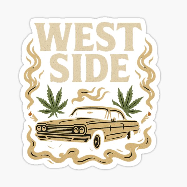 Item preview, West Side Gangsta Rap Style — Classic Lowrider, Weed & Street Vibes Tee designed and sold by Eleusis555.