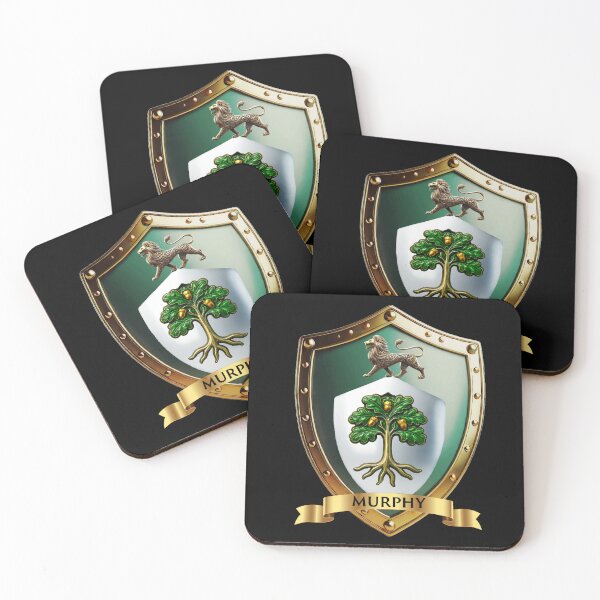 Item preview, Murphy Family Shield Oak Tree and Noble Lion with Proud Name Banner designed and sold by Highlandkings.