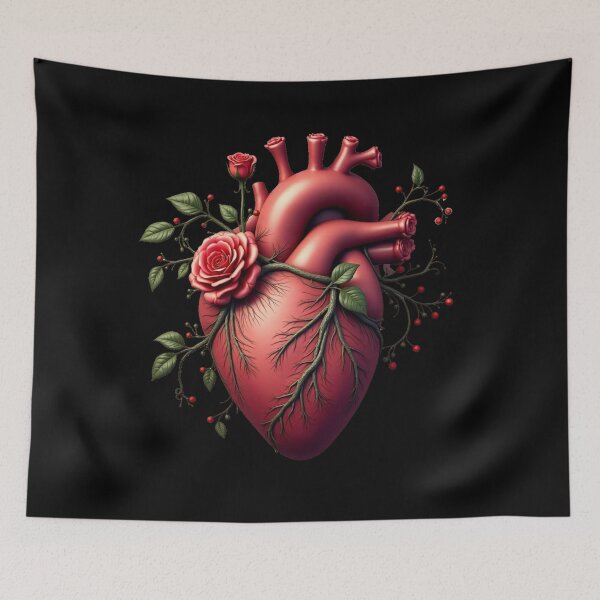 Item preview, Floral Anatomy Heart – Botanical Human Heart Art designed and sold by medicalzone.
