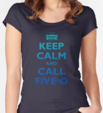 Keep Calm and Call Five-O (Sea Grad) Women's Fitted Scoop T-Shirt