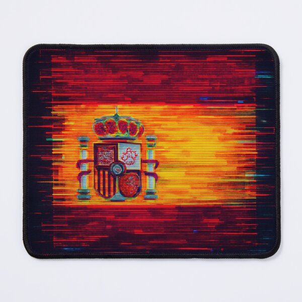 Item preview, Spain Flag Glitch – Neon Pixel Distortion designed and sold by PrometheusStyle.