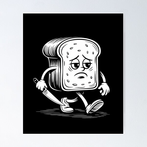 Item preview, Nervous Bread Slice Holding Knife designed and sold by Dotprinto.
