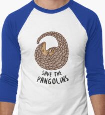 Speichern Sie die Pangolins - Pangolin zusammengerollt Baseballshirt für Männer