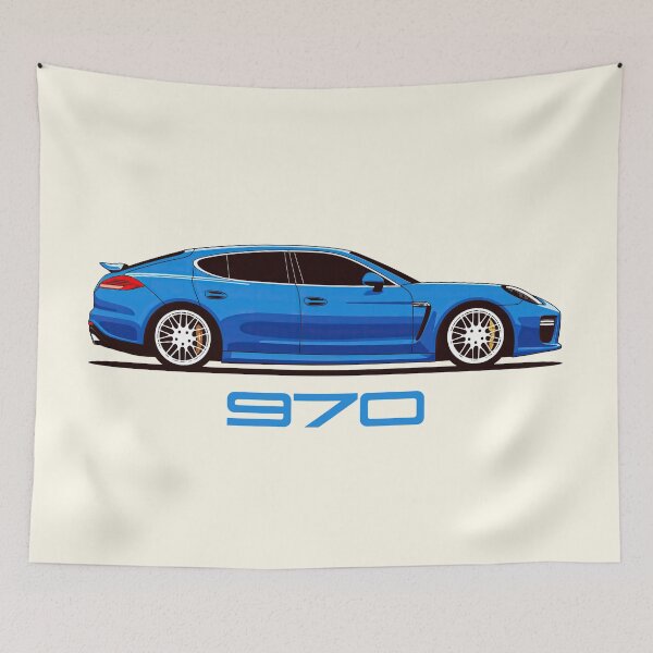 Item preview, Blue Porsche 970 Panamera illustration designed and sold by blackdogshop.