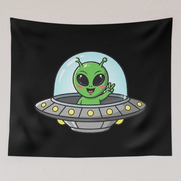 Item preview, Kawaii Alien UFO designed and sold by DesignsDominus.
