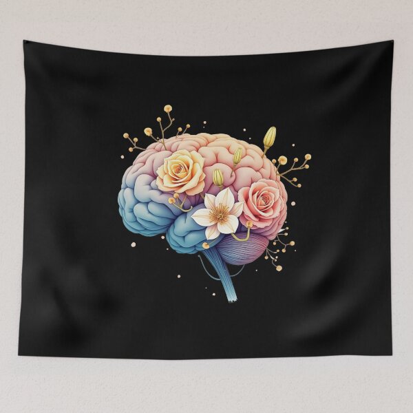 Item preview, Floral Brain Anatomy – Botanical Neuroscience Art designed and sold by medicalzone.