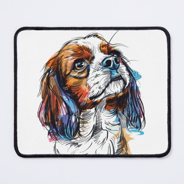 Item preview, Colorful King Charles Spaniel  designed and sold by blackdogbuckeye.
